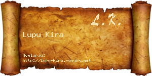 Lupu Kira névjegykártya